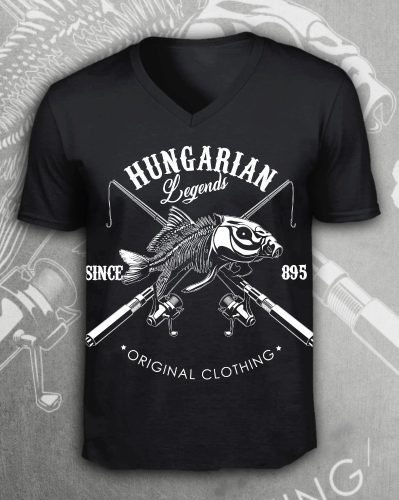 Pecás férfi v-nyakú póló