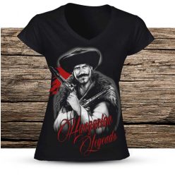 Pisztolyos betyár női v-nyakú póló