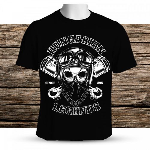 Motoros mintás férfi rövid ujjú póló