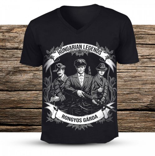 Rongyos gárda férfi v-nyakú póló