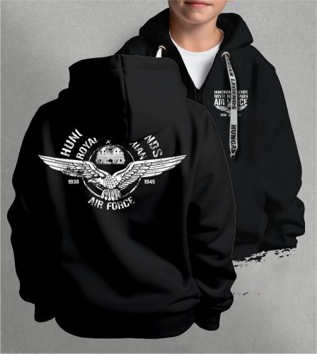 Royal Hungarian AIR FORCE gyerek kapucnis, cipzáras pulóver