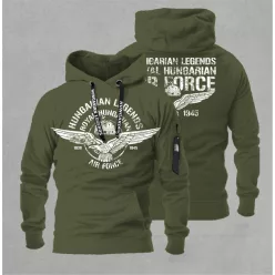   Royal Hungarian AIR FORCE férfi kapucnis, belebújós pulóver