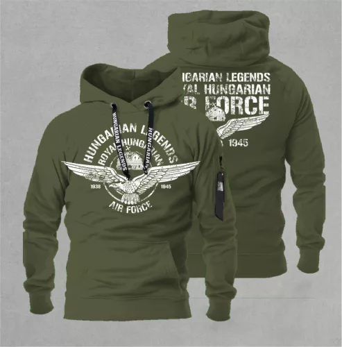 Royal Hungarian AIR FORCE férfi kapucnis, belebújós pulóver