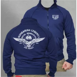   Royal Hungarian AIR FORCE férfi cipzáras, galléros pulóver