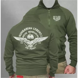   Royal Hungarian AIR FORCE férfi cipzáras, galléros pulóver