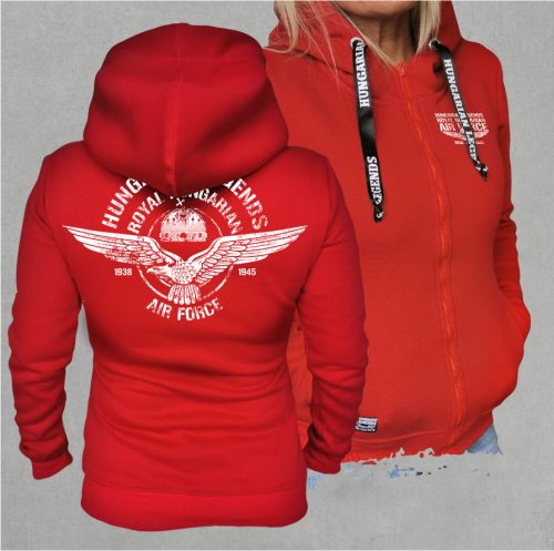 Royal Hungarian AIR FORCE női cipzáras, kapucnis pulóver