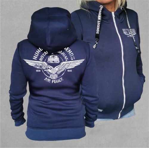 Royal Hungarian AIR FORCE női cipzáras, kapucnis pulóver