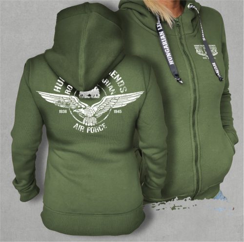 Royal Hungarian AIR FORCE női cipzáras, kapucnis pulóver