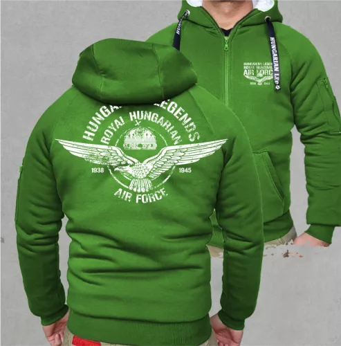 Royal Hungarian AIR FORCE férfi sherpa béléses cipzáras pulóver