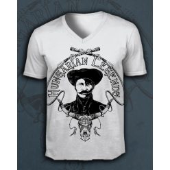 Rózsa Sándor - karikás ostorral férfi v-nyakú póló