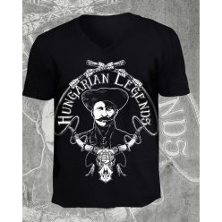 Rózsa Sándor - karikás ostorral férfi v-nyakú póló