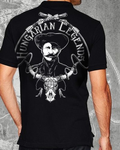 Rózsa Sándor - karikás ostorral  férfi galléros póló