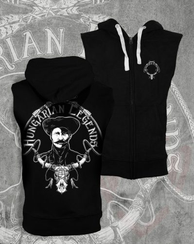 Rózsa Sándor - karikás ostorral férfi kapucnis, cipzáras mellény