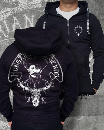 Rózsa Sándor - karikás ostorral férfi kapucnis, cipzáras pulóver