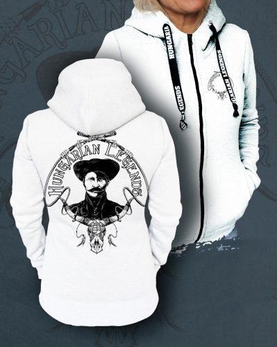 Rózsa Sándor - karikás ostorral női cipzáras, kapucnis pulóver