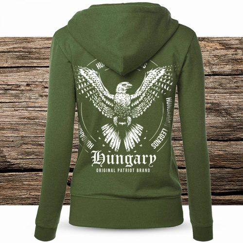 Sólyom 2022 női cipzáras, kapucnis pulóver