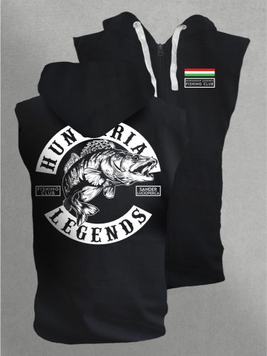 Süllő - Sander Lucioperca férfi kapucnis, cipzáras mellény