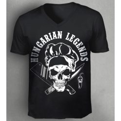 Koponyás szakács férfi v-nyakú póló