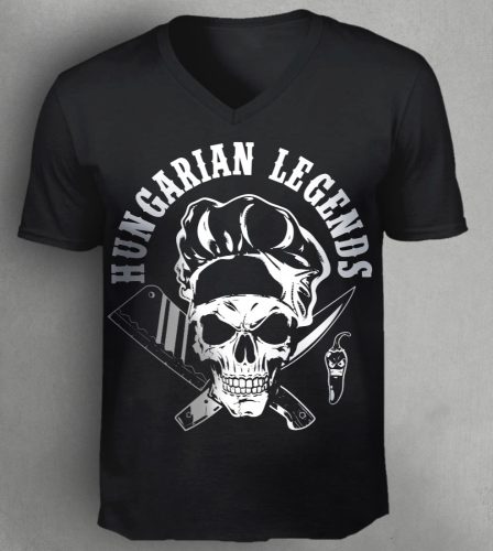 Koponyás szakács férfi v-nyakú póló