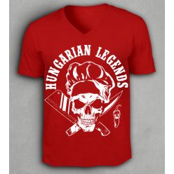 Koponyás szakács férfi v-nyakú póló