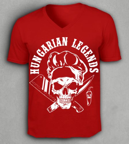 Koponyás szakács férfi v-nyakú póló