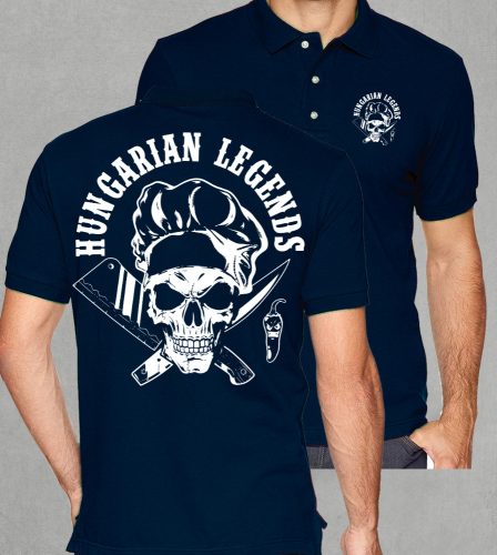 Koponyás szakács  férfi galléros póló