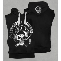 Koponyás szakács férfi kapucnis, belebújós mellény