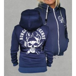 Koponyás szakács női cipzáras, kapucnis pulóver