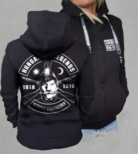 Székely hadosztály női cipzáras, kapucnis pulóver