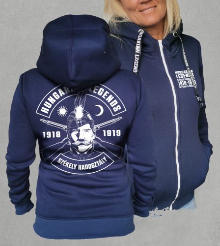 Székely hadosztály női cipzáras, kapucnis pulóver