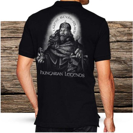 Szent István férfi galléros póló