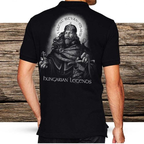 Szent István férfi galléros póló