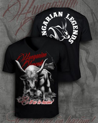 Szürkemarha - ez itt az én hazám férfi v-nyakú póló