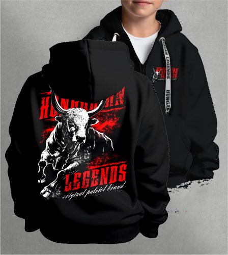 Szürkemarha - OPB gyerek kapucnis, cipzáras pulóver