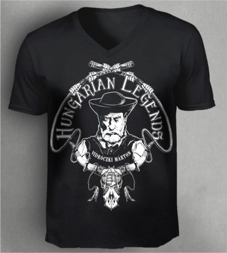 Vidróczki Márton - karikás ostorral férfi v-nyakú póló