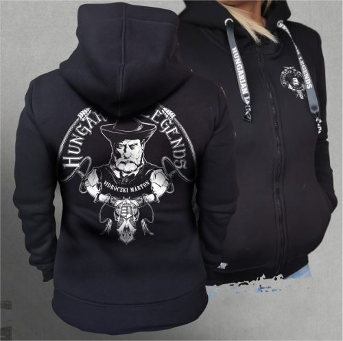 Vidróczki Márton - karikás ostorral női cipzáras, kapucnis pulóver