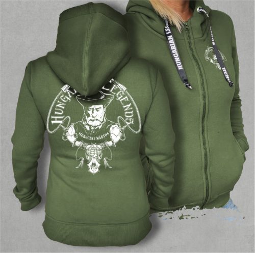 Vidróczki Márton - karikás ostorral női cipzáras, kapucnis pulóver