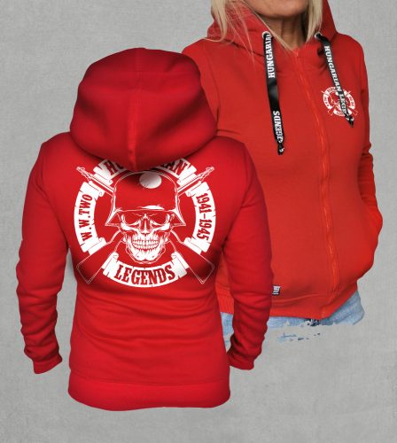 World War II női cipzáras, kapucnis pulóver