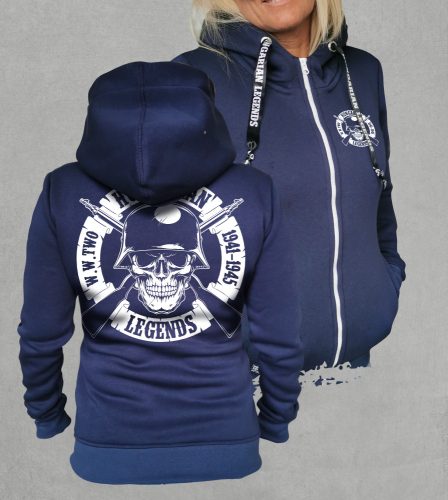 World War II női cipzáras, kapucnis pulóver