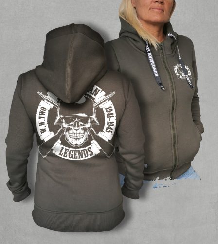 World War II női cipzáras, kapucnis pulóver