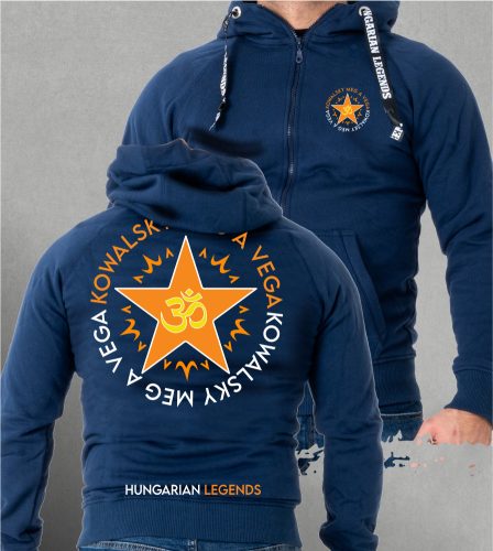 Kowalsky meg a Vega - Csillag logó férfi kapucnis, cipzáras pulóver