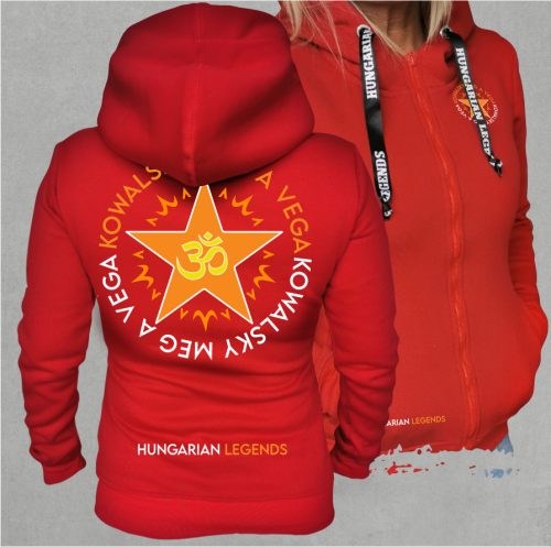 Kowalsky meg a Vega - Csillag logó női cipzáras, kapucnis pulóver