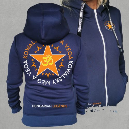 Kowalsky meg a Vega - Csillag logó női cipzáras, kapucnis pulóver