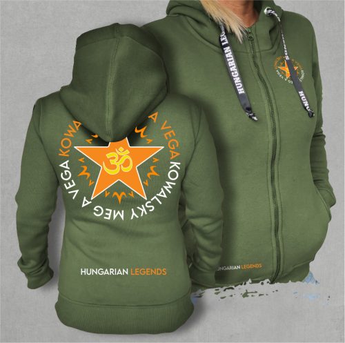 Kowalsky meg a Vega - Csillag logó női cipzáras, kapucnis pulóver