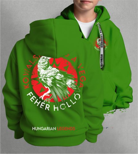 Kowalsky meg a Vega - Fehér holló gyerek kapucnis, cipzáras pulóver