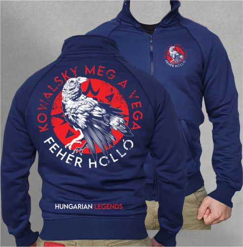 Kowalsky meg a Vega - Fehér holló férfi cipzáras, galléros pulóver