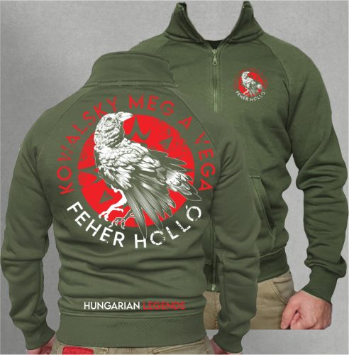 Kowalsky meg a Vega - Fehér holló férfi cipzáras, galléros pulóver