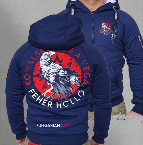 Kowalsky meg a Vega - Fehér holló férfi sherpa béléses cipzáras pulóver