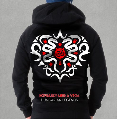 Kowalsky meg a Vega - Szív logó férfi kapucnis, cipzáras pulóver