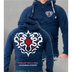   Kowalsky meg a Vega - Szív logó férfi kapucnis, cipzáras pulóver